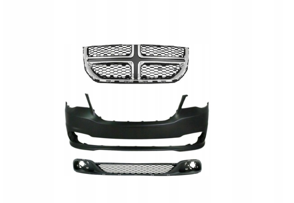 фото №1, Dodge grand caravan 11- бампер передний + решётка + решётка радиатора решётка радиатора хром новый