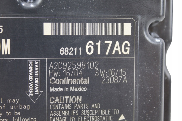 фото №9, Chrysler pacifica 17- блок керування подушка безпеки модуль