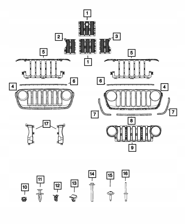 Заводський решітка радіатора решітка радіатора gladiator rubicon over 20+ Доставка