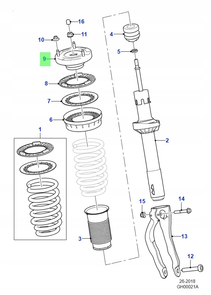фото №8, Nowe роз'єм амортизатора перед jaguar xe xf 2016-