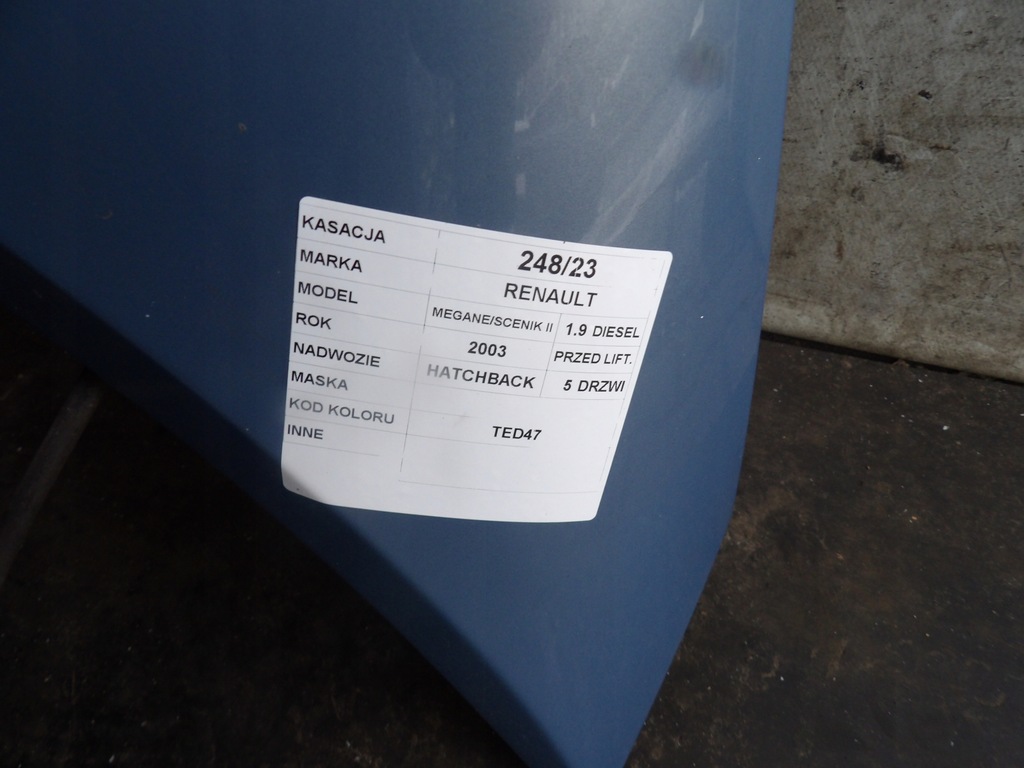 фото №7, Renault megane ii, scenic ii lift капот lak. ted47