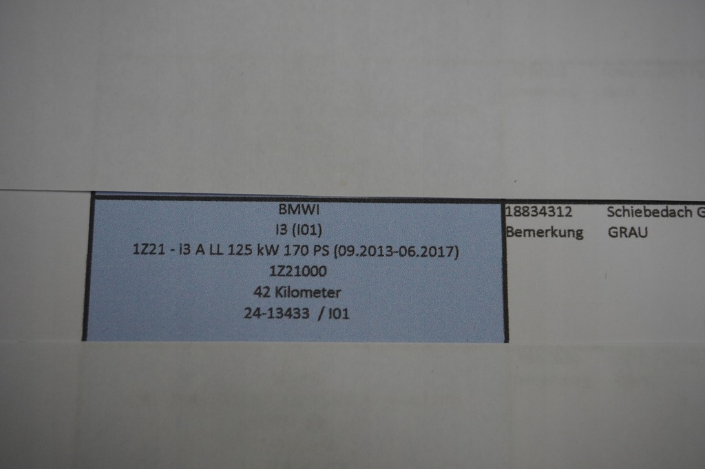 фото №10, Люк bmw i3 7361007 9193398 42km.