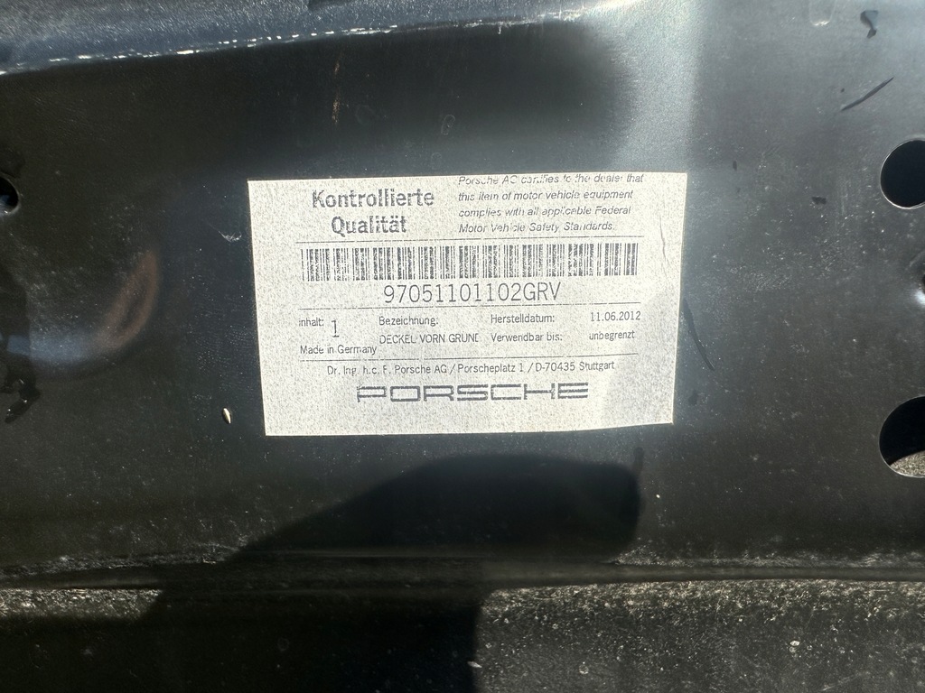 фото №5, Nowa оригинальная капот porsche panamera 970