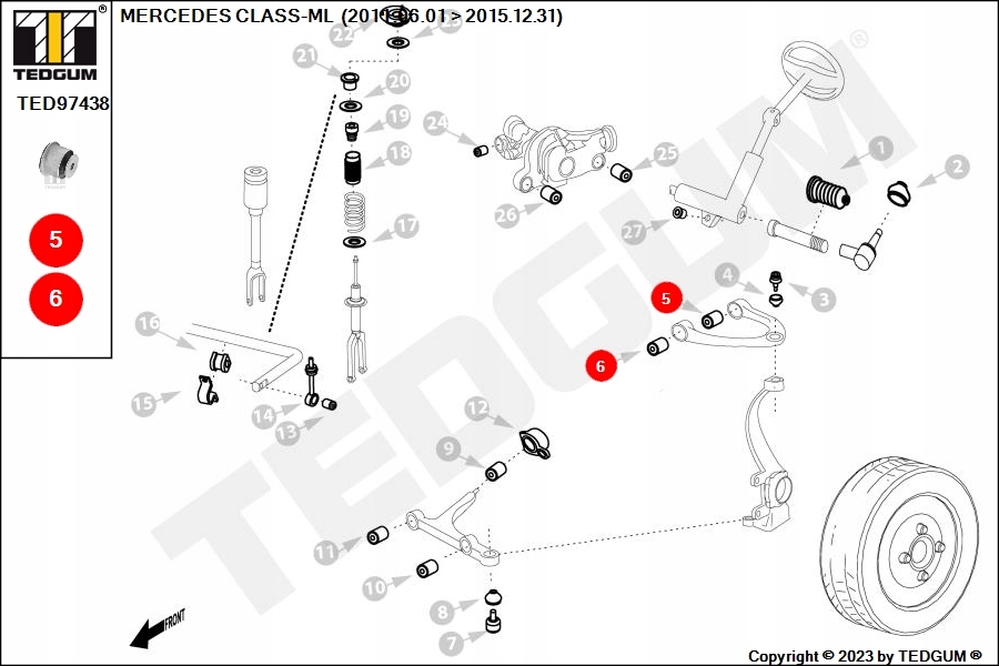 фото №14, Сайлентблок рычага перед перед/зад mercedes gl x164 , gl x166 , gle