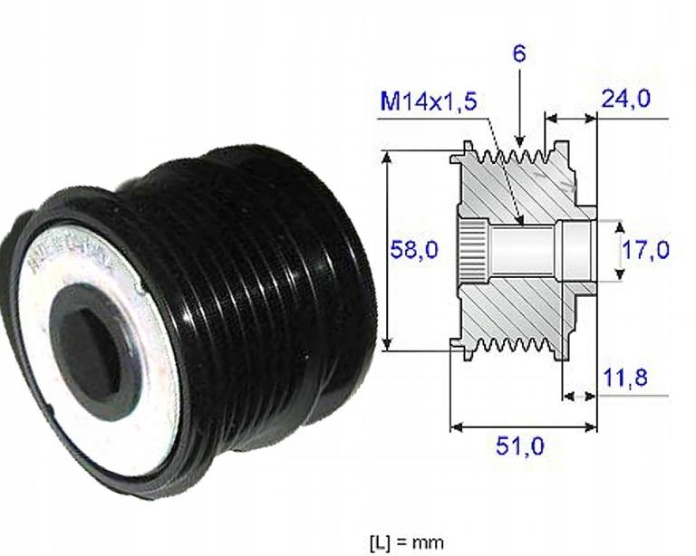 фото №1, Ролик сцепление 2.5 2.8 crd chrysler voyager 01- rg