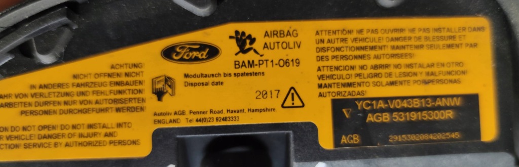 Подушка подушка безопасности ford transit оригинальный номер yc1a-v043b13-anw Киев