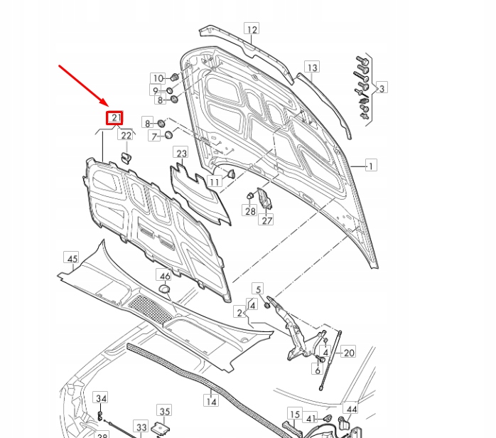 Audi a4 b9 двигатель bonnet sound абсорбер 8w0863825b Оригинал