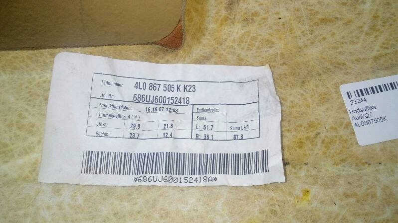 фото №7, Потолок audi q7 4l s-line czarna 4l0867505k