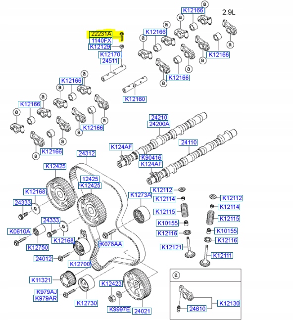 фото №9, Болт головки kia carnival оригинальный номер k9978-40860