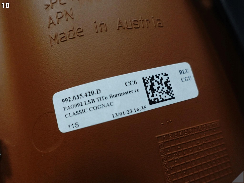 фото №11, Porsche 911 992 19- оббивка двері правих перед classic cognac pepita