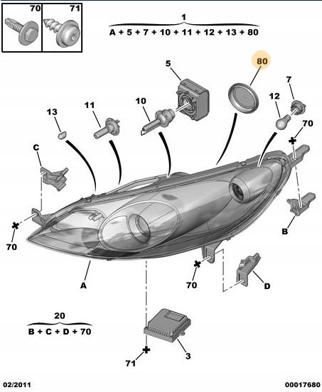 фото №3, Peugeot оригінальний номер 6203e1 заглушка фара