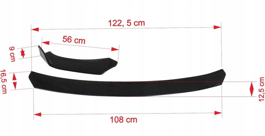 фото №6, Універсальна накладка передній бампера спліттер спойлер перед do автомобіля