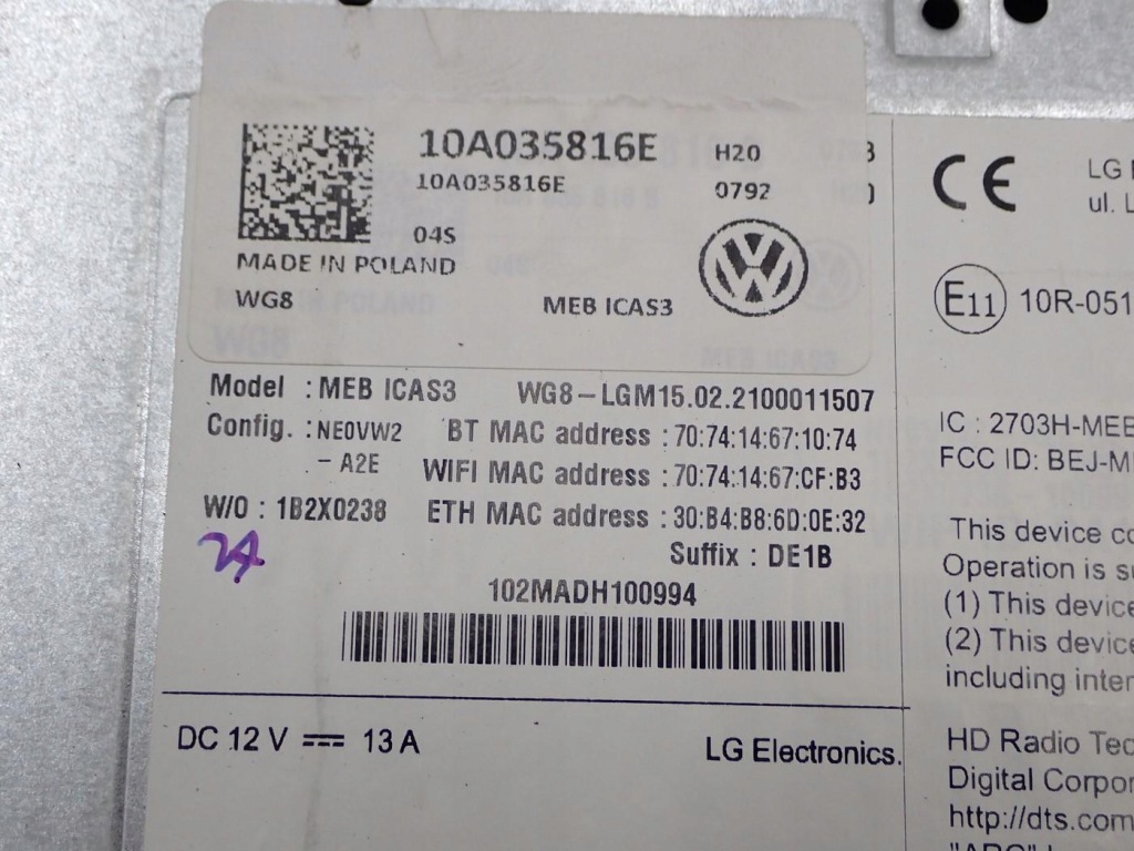 фото №12, Навігація navi радіо дисплей заводська оригінал vw id3 id.3 21r
