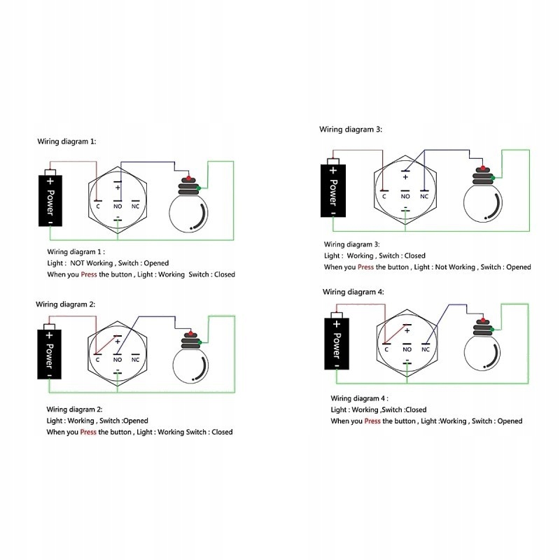 фото №10, Выключатель - кнопка защёлочный 18mm niebieski