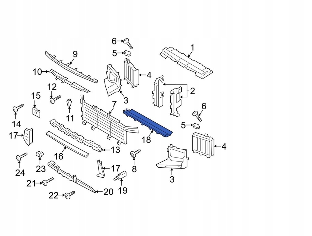 Porsche cayenne e3 23- руль воздуха кронштейн радиатора 9y0121293f Оригинал