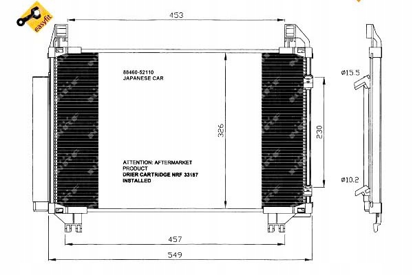 фото №2, Конденсатор радиатор кондиционера nrf35652 nrf