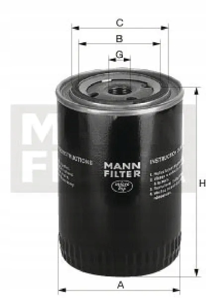 Фильтр масла fiat brava. mann-filter w 713/16 с Разборки