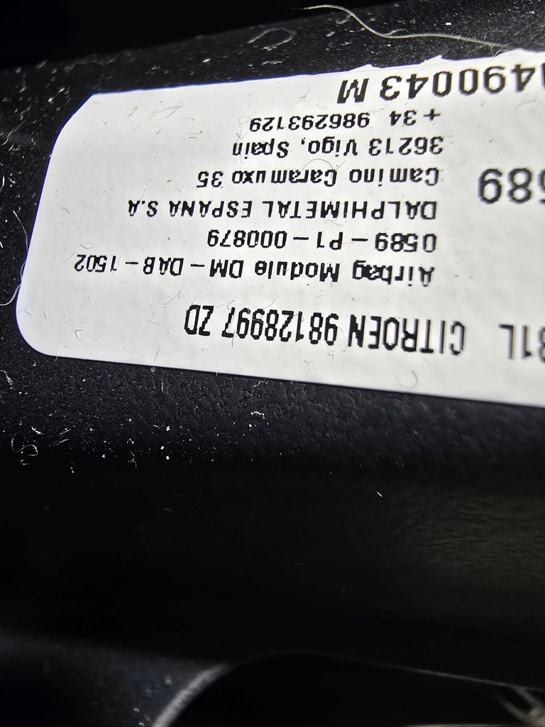 фото №12, Citroen c3 подушка безопасности подушка водителя оригинал plus колодка