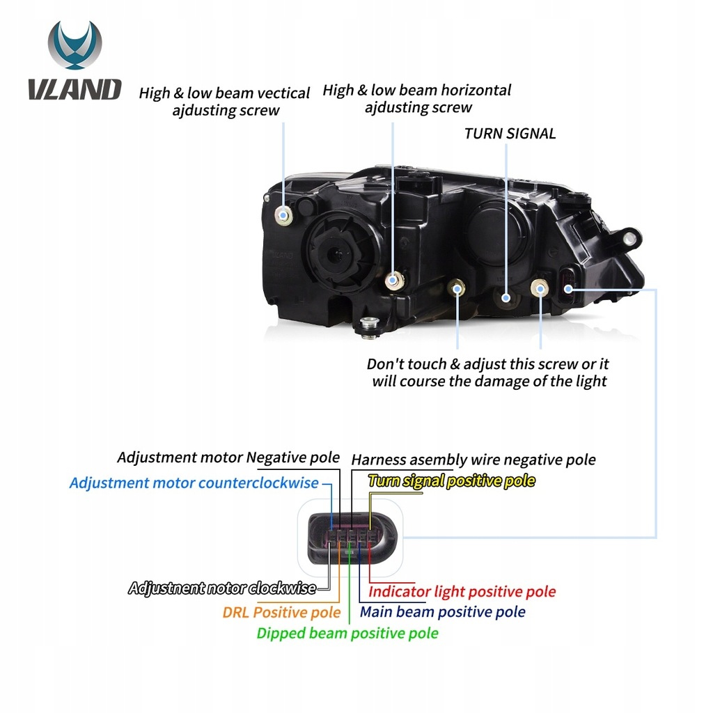 фото №13, Фары лампы kpl vland led neon тюнинг black vw jetta vi 5c 6 2010-2018