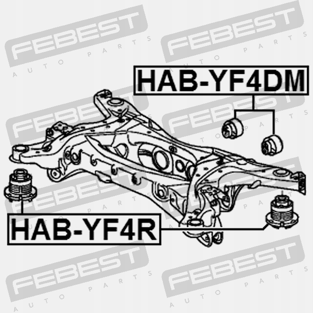 фото №4, Сайлентблок рами honda pilot yf4 2009-2014 [gn] | hab-yf4dm febest