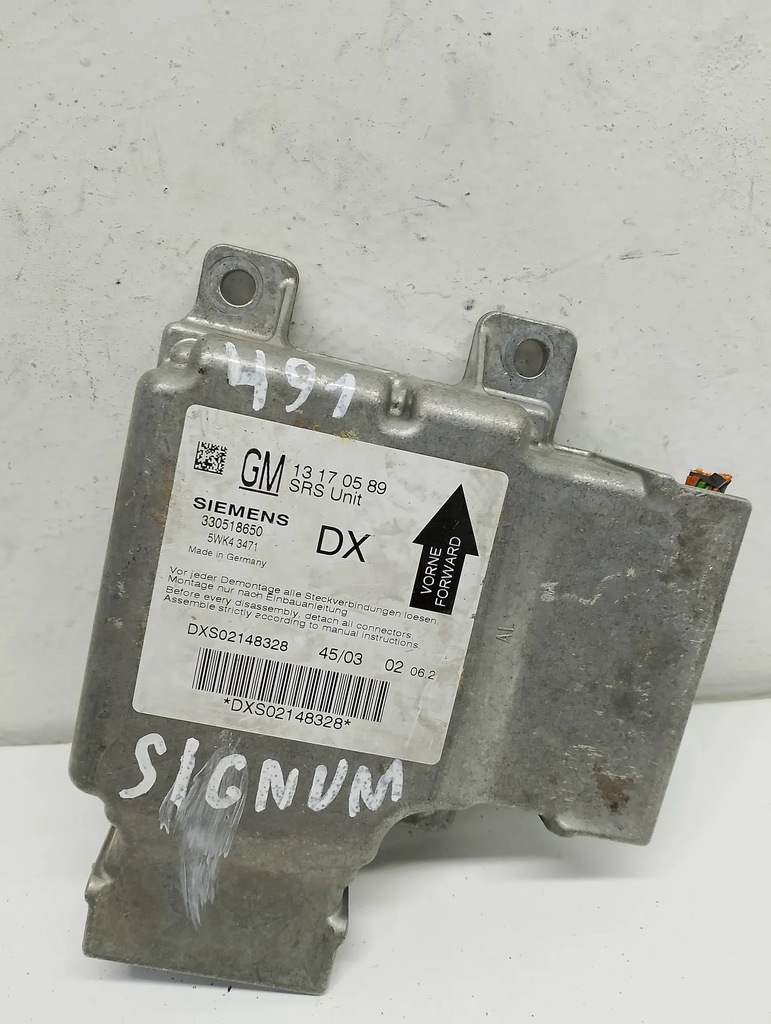 фото №1, Модуль датчик подушка безопасности opel signum 13170589