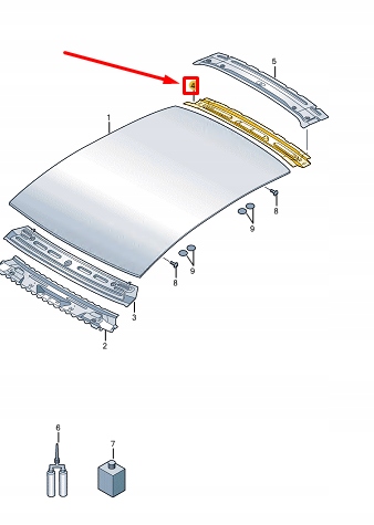фото №1, Audi e-tron gt rear lower roof cross балка 9j1817575y