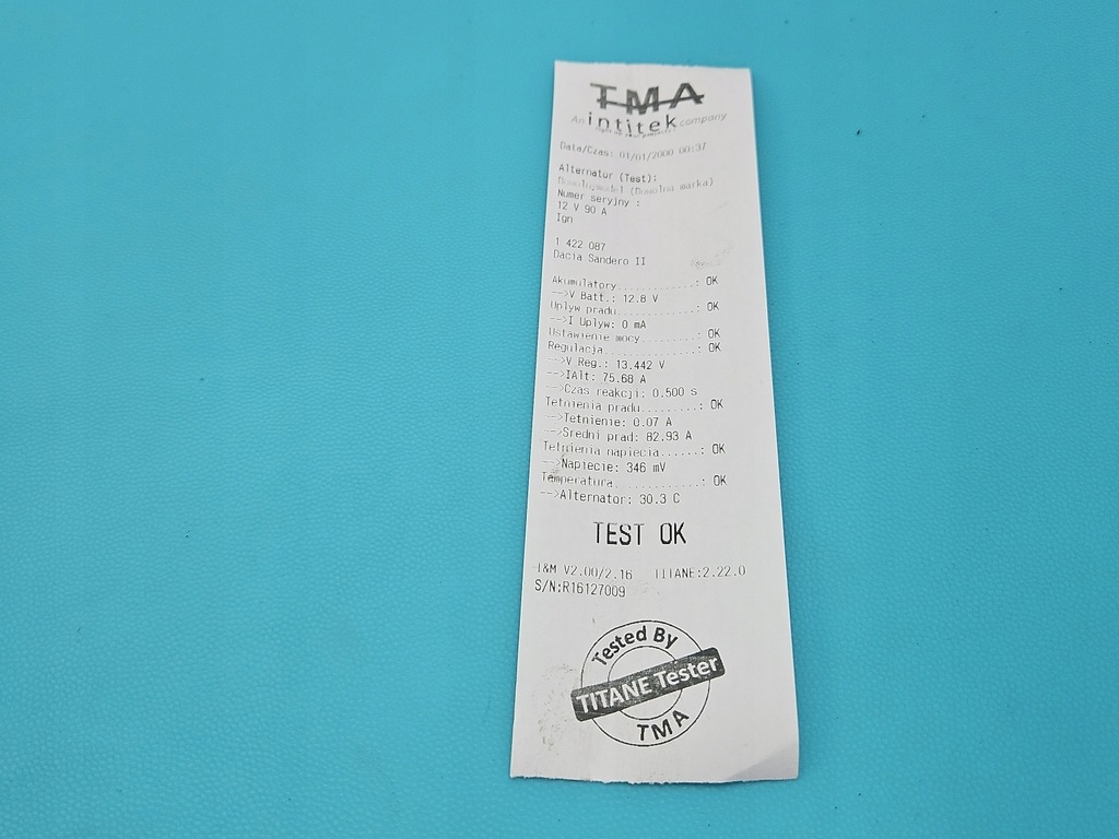 фото №8, Test генератор dacia sandero ii 12-20 231008386r 1.1 16v