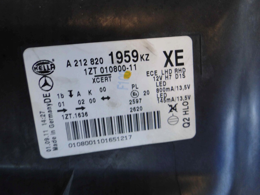 фото №15, Mercedes e klasa w212 212 лампа левая ксенон ксенон