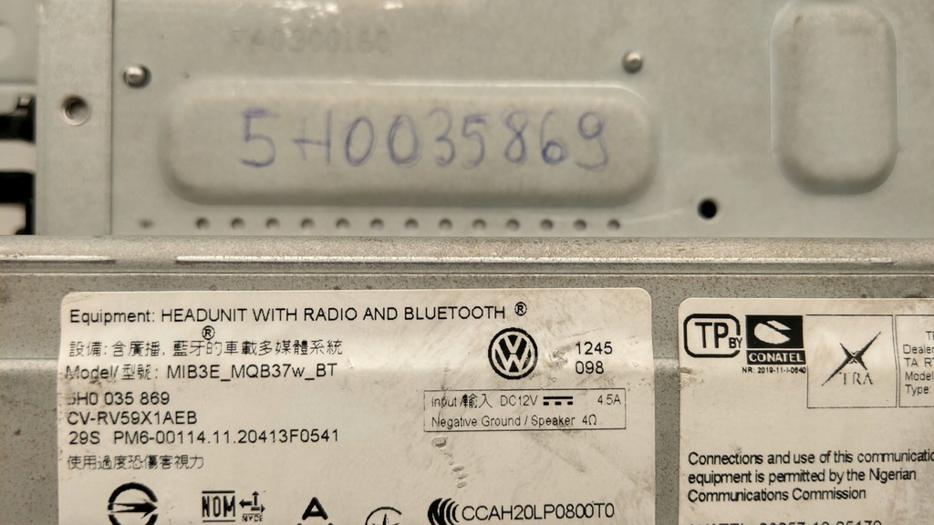 фото №15, Радио mib3e bluetooth dab 5h0035869 vw caddy mib3e