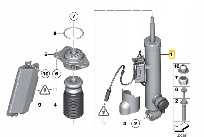Купити Bmw 5 touring f11 задній правий shock абсорбер 37126796986