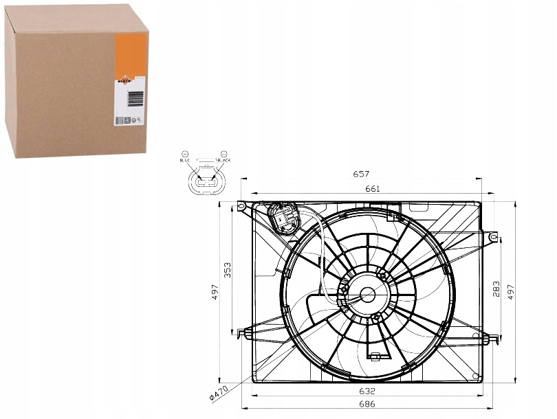 фото №1, Nrf47561 вентилятор радиатора с корпус kia opti