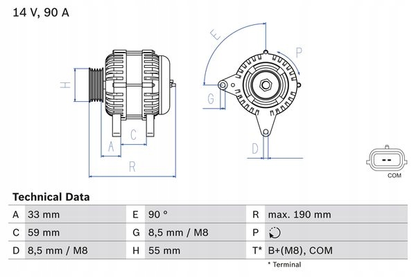 Генератор 14v, 90a підходить до: renault clio 3, clio iii/hatchback, Доставка