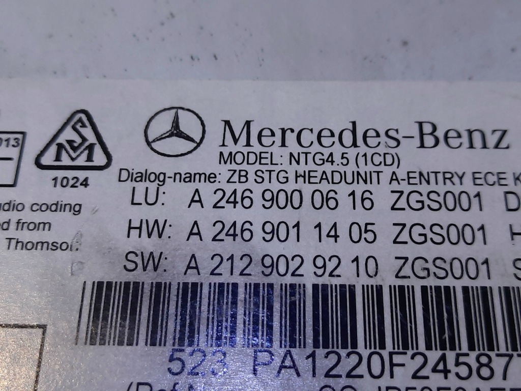 Mercedes w246 w176 радіо навігація a2469000616 Оригінал