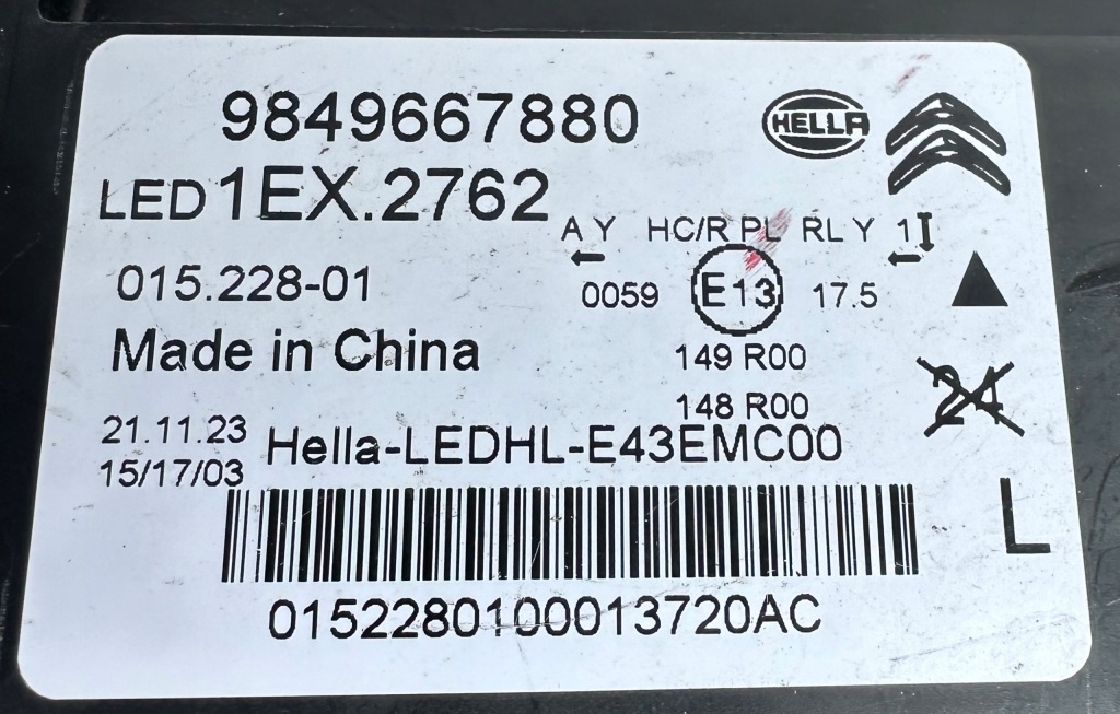 Citroen c5x c5 x 3 led 21- фара левый передний фара перед 9849667880 Недорого