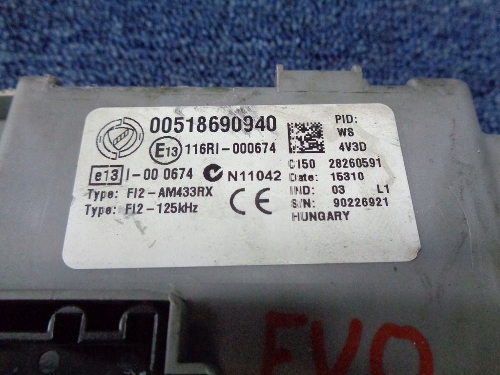 фото №9, Бортовий комп'ютер замок запалювання bsi fiat punto evo 1.4 8v механічна коробка передач 51868974