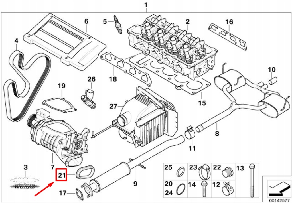 Купить Mini cooper s r53 прокладка компрессора 11610020836 оригинальная