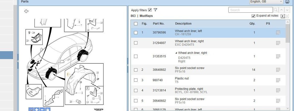 фото №6, Volvo s80 2007 підкрилок передні
