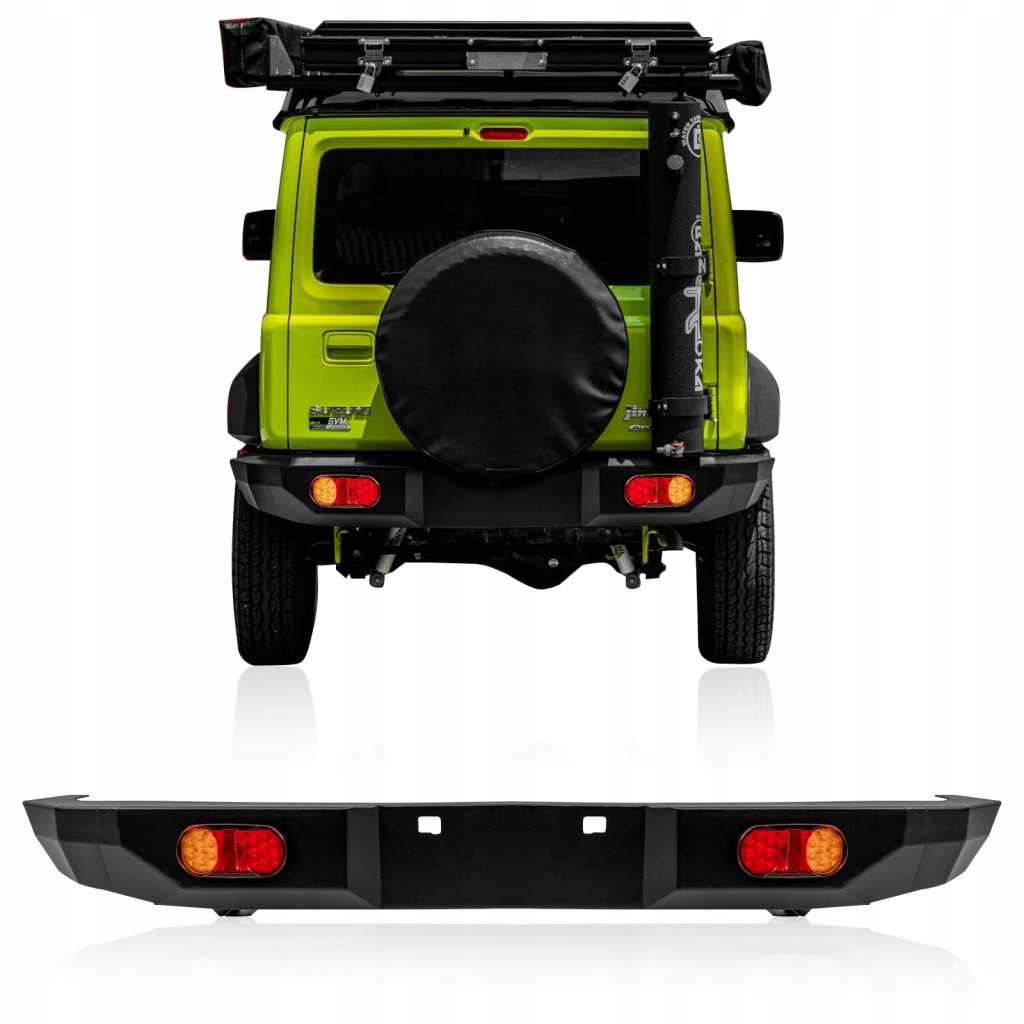 фото №1, Suzuki jimny 18+ бампер задний сталь + свет led