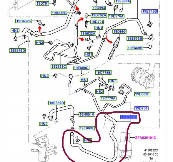 фото №5, Шланг кондиціонера ford transit 6c11-19n602-cb