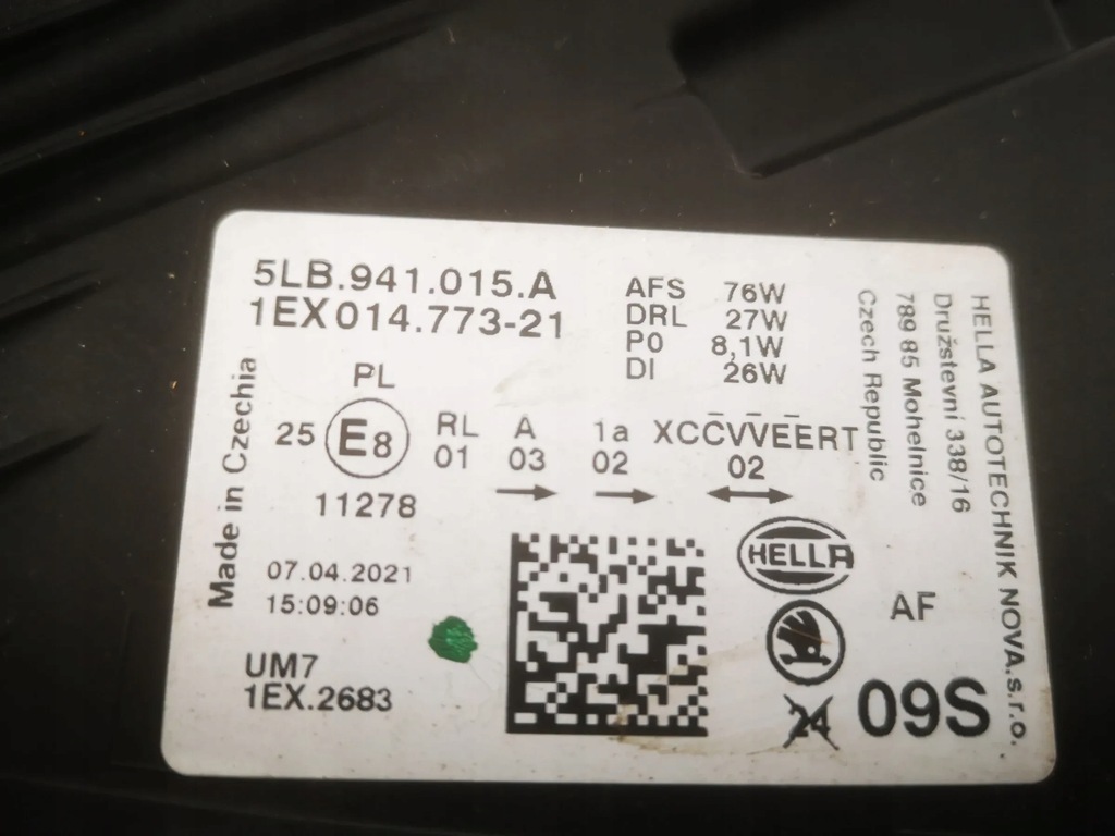 фото №9, Лампа перед передняя левая skoda enyaq 2021- full led 5lb941015a