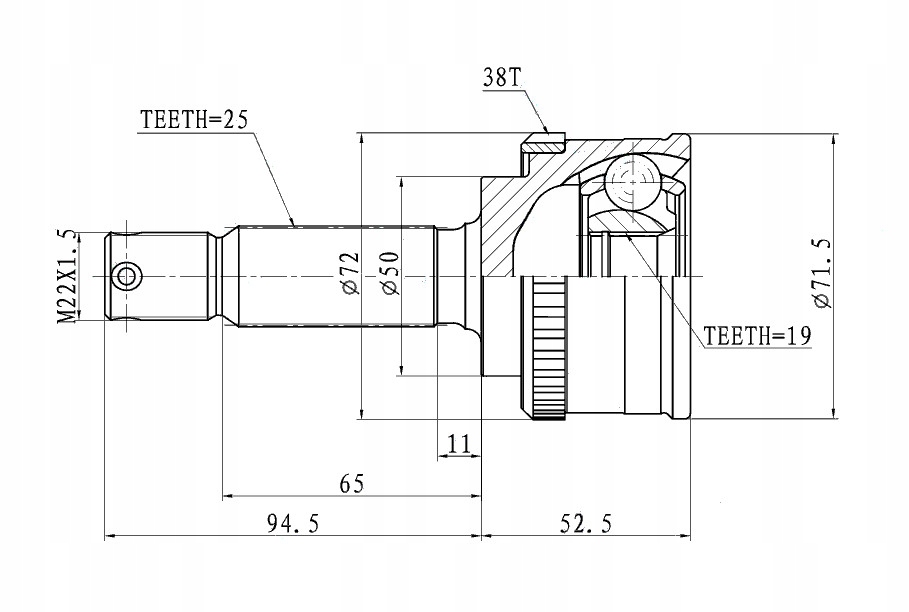 фото №2, Шарнир приводной наружный hyundai atos / prime