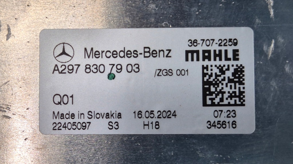 фото №15, Радиатор теплообменник тепла испаритель mercedes eqs w295 оригинальный номер a2978307903 nowa !