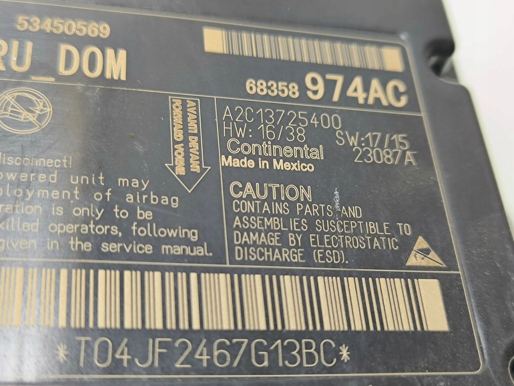 фото №7, Chrysler pacifica 2018 блок управления / модуль подушка безопасности