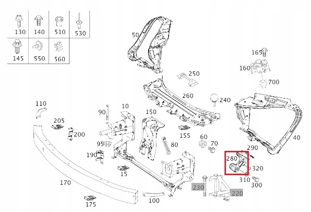 фото №2, Mercedes r-klasa w251 напрямна бампера перед правий