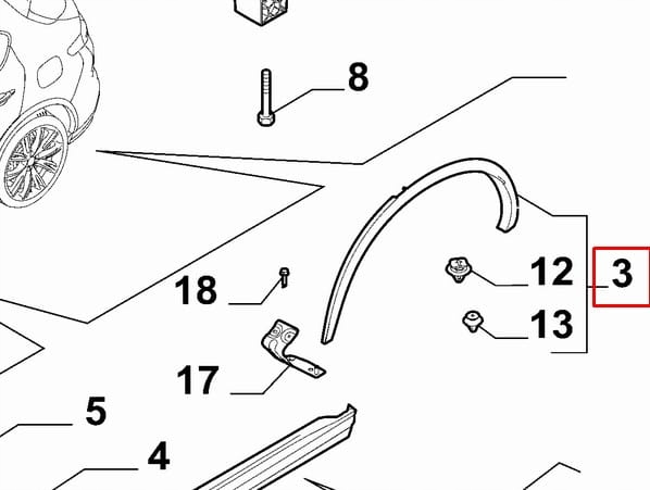 фото №1, Накладка подкрылок задняя правый alfa romeo stelvio