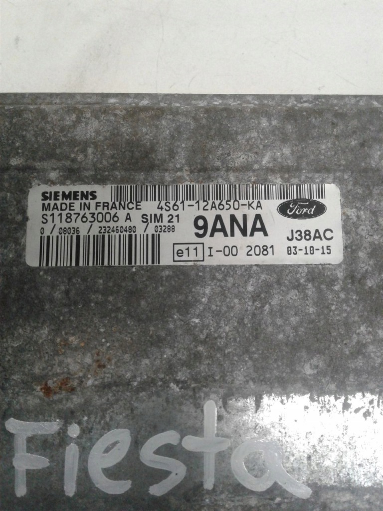 фото №3, Бортовой компьютер двигателя 4s6112a650ka ford fiesta mk6 1,3