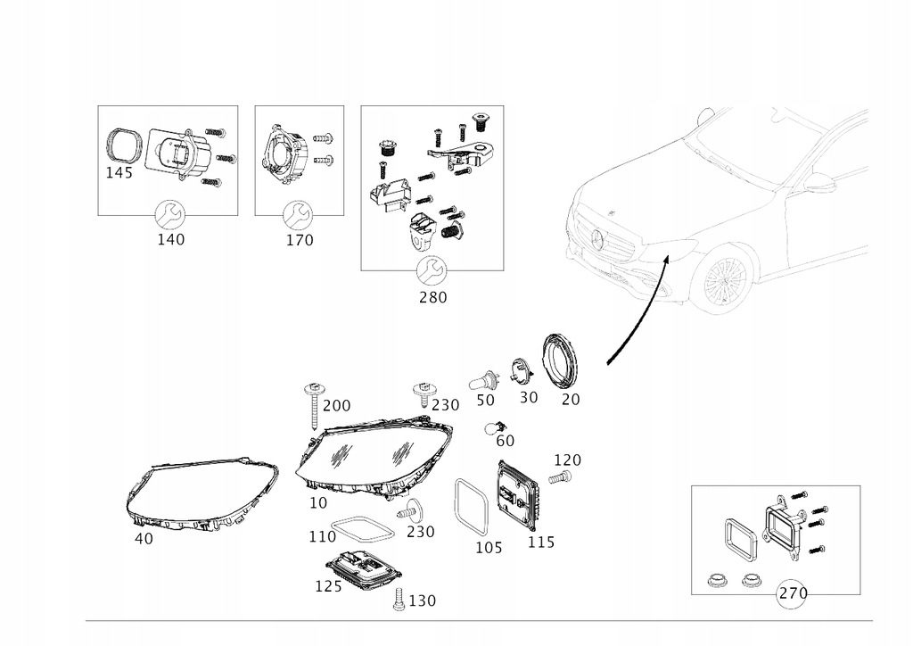 фото №1, Фара перед правий лівий mercedes c klasa w205