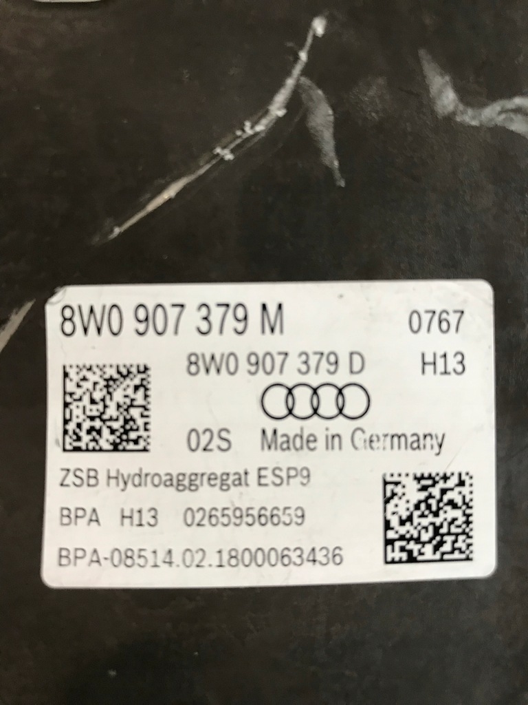 фото №5, Насос abs audi a4 b9 a5 8w premium 8w0907379m acc dopis