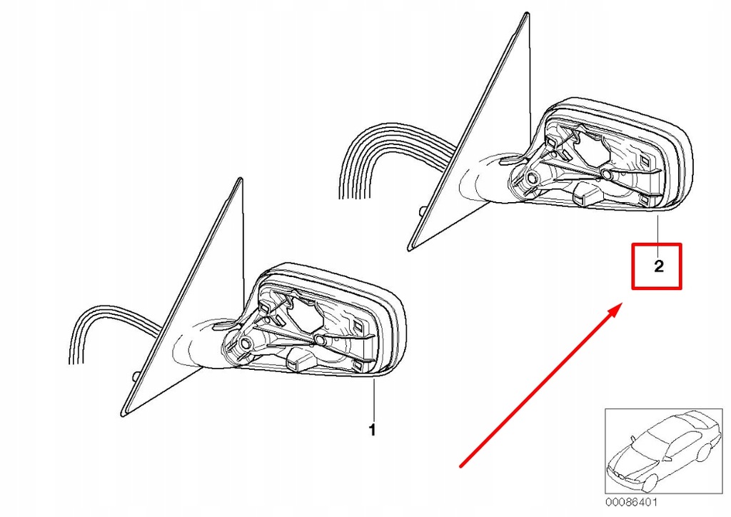 фото №8, Bmw 7 e65, e66 передня частина left wing mirror 51167190189 7190189
