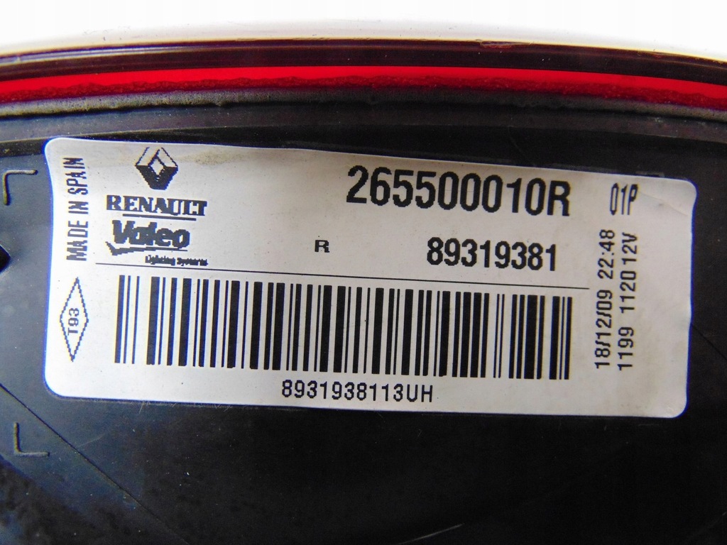 фото №11, Лампа правая задняя renault megane 3 iii kombi 265500010r europa